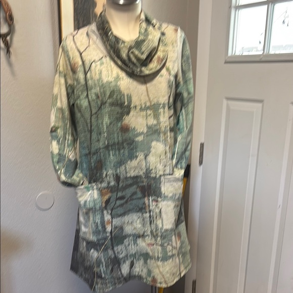 Floral Cowl Neck Midi Dress or tunic plus size available - Picture 12 of 16